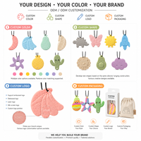 Jouet sensoriel suspendu en silicone personnalisé pour bébé, forme animale ou fruitée colorée, accessoire de dentition OEM ODM