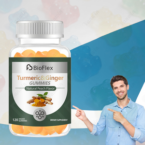 Precio al por mayor personalizado OEM ODM Etiqueta Privada vegana jengibre y extracto de raíz de cúrcuma gomitas suplemento - Product Image 1