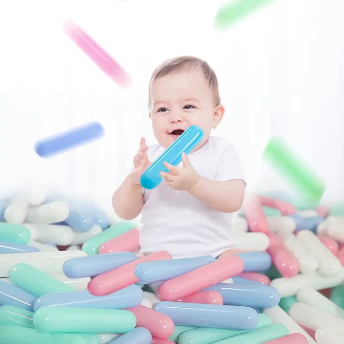 2023 New Style sprinkles funny baby kids soft plastic bar shape ocean balls colorful long ball swim pit pool toys