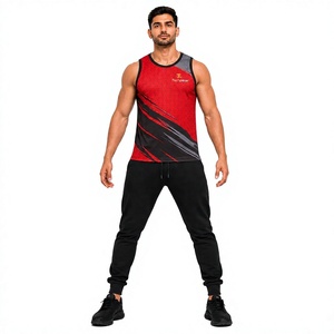 Premium Wholesale <b>Mens</b> Sublimation Tank Top Custom Gym Workout Stringer <b>Vest</b> Bodybuilding Athletic <b>Running</b> Sportswear Quick Dry - Product Image 1