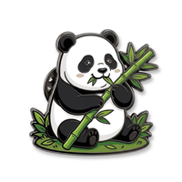 Aimant de réfrigérateur en métal 3D en forme de panda, imitation émail, couleur personnalisée, écologique, étanche, pour cadeaux promotionnels, fourni par l'usine