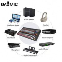 Table de Mixage Audio DJ Professionnelle CT16 16 Canaux avec LOGO Gratuit, Système Audio Sonore Micro pour Karaoké