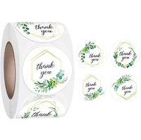 500 Buah Stiker Penyegel Bundar Terima Kasih Label Perekat Sendiri Stiker Akun Tangan Alat Tulis Lucu