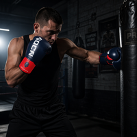 Gants de boxe personnalisés TOPN avec logo, pour adultes et jeunes, équipement d'entraînement de kickboxing et de Sanda, en cuir microfibre, fermeture réglable avec boucle de poignet