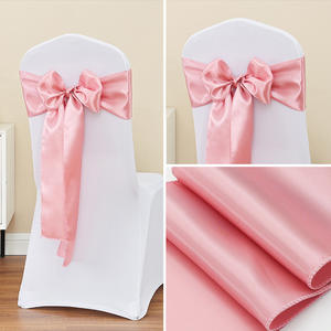 Sedia in raso fascia per decorazione di nozze copri nodo sedie papillon per festa rustica decorazione di nozze fasce fai da te - Product Image 4