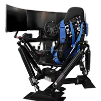 Simulador de Carreras con Tres Pantallas, Máquina de Juego de Simulación de Conducción, Fibra de Vidrio y Metal, Interior/Exterior, Hogar/Aeropuerto/Escuela