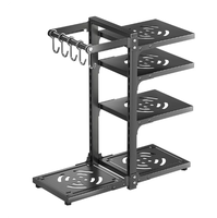 Étagère de cuisine double en acier robuste et moderne, anti-rouille, pour comptoir, organisateur de casseroles et poêles, gain de place, réglable, anti-basculement, pour armoire