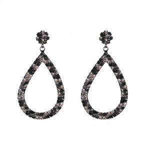Boucles d'oreilles pendantes longues et luxueuses avec strass super brillants, géométriques colorées, creuses, simples, bijoux à clous, cadeau pour femme - Product Image 5