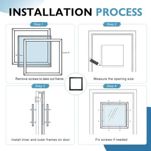 Kit de cadre de fenêtre de porte de <span class=keywords><strong>garage</strong></span> coulissante en alliage d'aluminium Senfey avec inserts en verre, fenêtres de remplacement étanches et insonorisées - Product Image 3