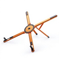 Support de tablette pliable en aluminium, réglable, rotation à 360°, base croisée, support de bureau universel stable, pour la maison, le bureau, le studio
