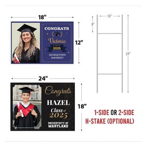 Panneau de jardin personnalisé en Coroplast PP découpé et imprimé pour fête de remise des diplômes, avec piquet - Product Image 2