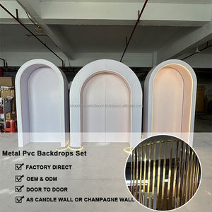 Soporte de arco de fondo de PVC blanco iluminado 3D de lujo suave con fondos de Metal curvo dorado para decoración de escenario - Product Image 2