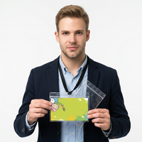 Porte-badge vertical en PVC/PU souple multicolore, personnalisable avec logo imprimé, avec trou pour cordon – Vente en gros