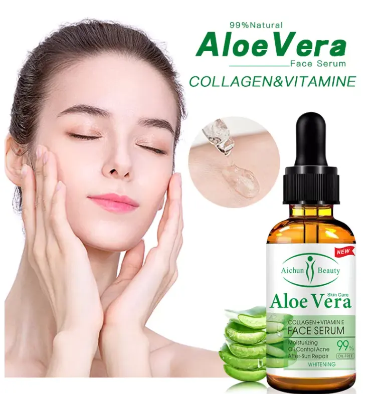 OEM moisturizing whitening snail collagen skin care facial serum aloe vera serum face