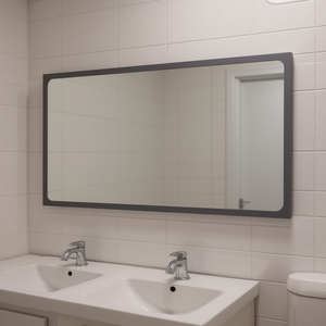 กระจกห้องน้ำ 35.4x0.6x14.6 นิ้ว ทรงสี่เหลี่ยมผืนผ้า กรอบไม้เอ็นจิเนียร์ ติดผนังแบบมีไฟ ดีไซน์มินิมอล - Product Image 2