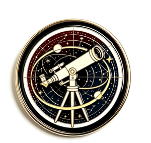 Pièce de collection ronde en métal poli, souvenirs de l'Exposition mondiale des monnaies, avec motif de télescope et de carte des étoiles, pour cadeau de musée - Product Image 1