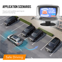 Radar de recul de voiture LCD, pour voiture, système de capteurs de stationnement, 8 capteurs, vente en gros,