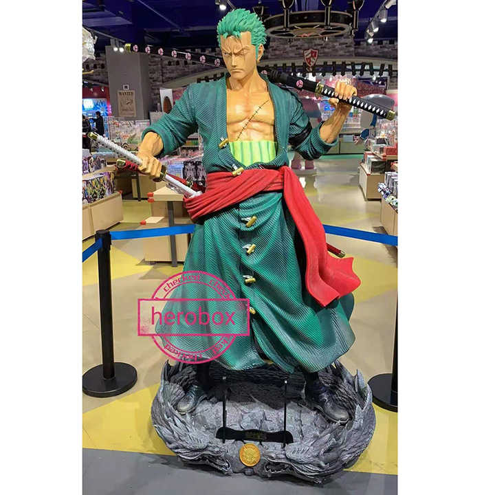 Instock One Piece Figure Life Size Resin Roronoa Zoro Statue Anime ...