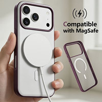 Coque de téléphone magnétique givrée anti-jaunissement en PC 2026 avec anneau métallique et bouton de capture pour iPhone 18 Pro Max, compatible iPhone 18 et 17