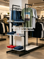 Étagère de magasin de vêtements de boutique Mingtang personnalisée, présentoir de vêtements en métal, présentoir de t-shirts pop-up pour boutique de vêtements