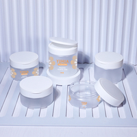 New100g 200g pot de crème en PET recyclé avec couvercle en PP blanc mat givré couvercle rabattable pot en plastique emballage cosmétique