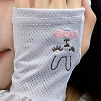 Sarung Tangan Pelindung Sinar Matahari untuk Berkendara di Luar Ruangan, Bahan Sutra Susu, Ukuran Satu, Model Longgar, Tahan UV, Gaya Korea, Serbaguna, Modis