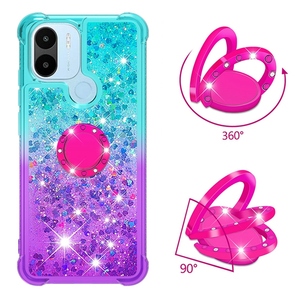 Custodia Bling sabbie mobili per Xiaomi 12 Ultra 12S <span class=keywords><strong>POCO</strong></span> <span class=keywords><strong>C40</strong></span> 12T Pro 12 Lite Redmi A1 2022 anello antiurto liquido gradiente TPU - Product Image 3