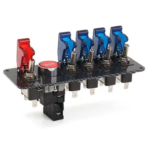 12V chuyển đổi bảng điều khiển bột màu đen áo 4 màu xanh chuyển đổi 1 chuyển đổi màu đỏ đẩy bắt đầu dẫn chuyển đổi nút bảng điều khiển