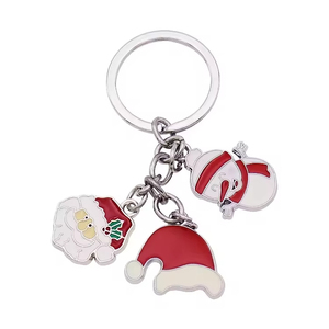 Customized Christmas Anime Cartoon Keychain Key Holder Santa Claus Elk Family Gift Key <b>Chains</b> Metal Keyring - Product Image 5