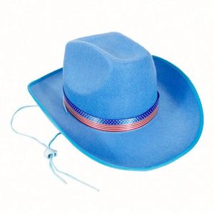 Wholesale Bulk Stock Western Style <b>Wrap</b> Ribbon Cowboy Hat Eyeglasses Set Factory Stock Western Cowboy Hat - Product Image 5