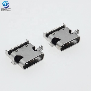Port <span class=keywords><strong>USB</strong></span> 4.0 <span class=keywords><strong>Type</strong></span> <span class=keywords><strong>C</strong></span> à coque unique 24P femelle Connecteur <span class=keywords><strong>USB</strong></span> <span class=keywords><strong>Type</strong></span> <span class=keywords><strong>C</strong></span> avec longueur de corps 9.17mm avec broche de localisation DIP CH = 0.5mm 40Gbps - Product Image 2