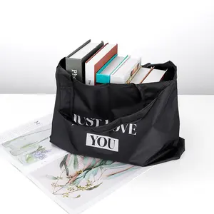 Eko RPET bakkal tote polyester çin toptan yeniden katlanabilir özel logo ile alışveriş çantası