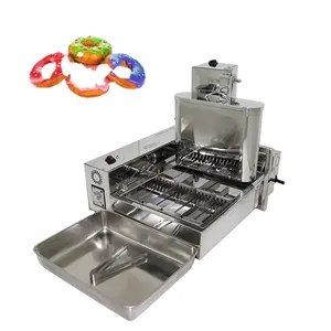इलेक्ट्रिक 4 पंक्तियों 6 पंक्तियों स्वचालित डोनट निर्माता फ्रायर मशीन डोनट बनाने वाली मशीन डोनट बनाने वाली मशीन