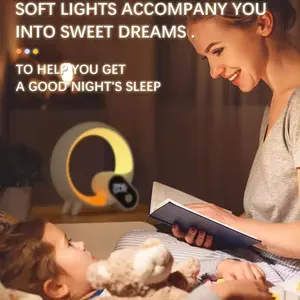 Nuevo modelo App Control Despertador Altavoz inalámbrico Lámpara de escritorio LED Luz nocturna con ruido blanco - Product Image 3