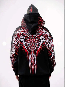 <span class=keywords><strong>Felpe</strong></span> con Cappuccio Stile Dark per Coppie, Stampa Spada Magica Fluorescente, Top da Biker Streetwear - Product Image 5