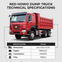Camion benne lourd diesel Sinotruk Howo 6x4 d'occasion durable 371HP haute performance avec moteur Weichai pour la construction