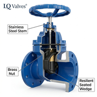 Vanne à opercule en fonte ductile, norme DIN/ANSI/PN16, DN150 100mm 4 8 pouces, à bride OSY GGG40, pour système industriel de lutte contre l'incendie