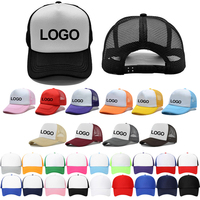 Casquettes de baseball en maille bicolore de haute qualité avec logo brodé personnalisé, visière incurvée, 5 panneaux, en polyester/coton
