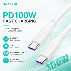 Câble Type-C SAMZHE 1m USB2.0 PD100W 5A pour <span class=keywords><strong>charge</strong></span> rapide et transfert de données pour voiture, iPhone 15/16/17, Huawei, Xiaomi, iPad, tablette, ordinateur portable - Product Image 1