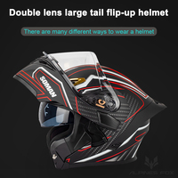 Casque de moto universel pour hommes approuvé par le DOT Casque intégral d'équitation avec double visière Casque de motocross rabattable Four Seasons