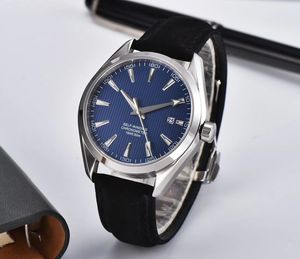 Blue Dial <b>Mechanical</b> <b>Watch</b> Automatic Winding Stainless Steel Case Leather Strap 41mm 20mm Analog Date Business Casual Luxury - Product Image 1