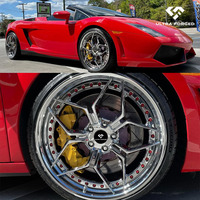 Jantes en alliage forgé 2 pièces de 15 16 17 18 19 20 21 22 24 26 pouces, finition chromée brossée et polie, compatibles avec Lamborghini, BMW, Porsche