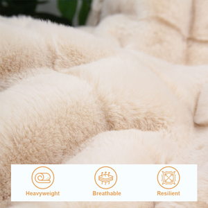 Couverture en fausse fourrure OEM personnalisée, textile de maison de luxe, couverture en fausse fourrure plissée double face pour lit d'hiver - Product Image 1