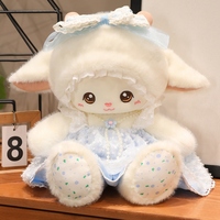 Peluche Mouton en Dentelle, Décoration de Chambre et Canapé, Adorable Mouton Blanc Moelleux avec Nœud, Cadeau d'Anniversaire pour Enfants