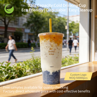 Contenants de stockage en plastique transparent ZF CUP avec couvercles, gobelets jetables pour café froid, gobelets en plastique recyclables