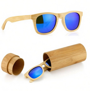 <span class=keywords><strong>Gafas</strong></span> de Sol al por Mayor, Lentes Polarizadas con Logotipo Personalizado, Hechas a Mano con Madera Natural de Bambú, con Estuche - Product Image 1