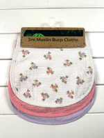 Lot de 3 bavoirs absorbants en bambou doux pour nouveau-nés, imprimé floral