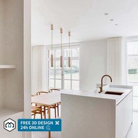 Ensemble de meubles de cuisine modulaires en bois massif de luxe moderne personnalisé George Group avec options d'évier, de résine stratifiée et de marbre, robinet et charnières