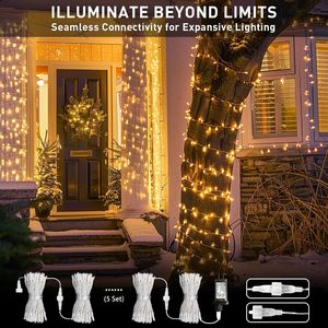 Guirlande lumineuse VANTUR 100M 600 LED avec télécommande, étanche IP44, blanc chaud, pour Noël, fêtes, intérieur/extérieur, mariage - Product Image 3