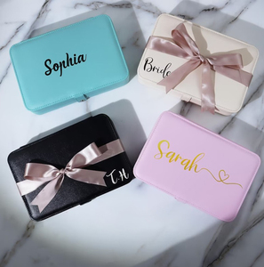 Caja de Joyería Portátil de Cuero PU con Logotipo Personalizado, para Anillos, Aretes y Collares, Caja de Almacenamiento y Exhibición de Joyería de Viaje - Product Image 5